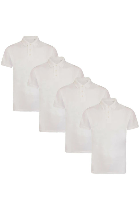 4 Pack Mens Polo Collar Short Sleeve Shirt