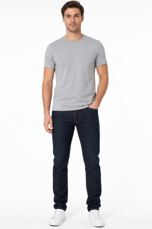 Men’s Dark Wash Denim Jeans – Casual Slim Fit Blue Jeans
