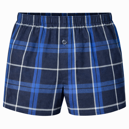 3 Pack Men's Check Woven Cotton Boxers