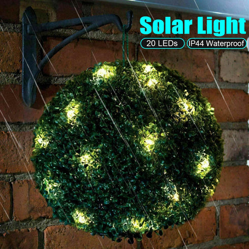 Solar Powered Topiary Ball With 20 LED Lights