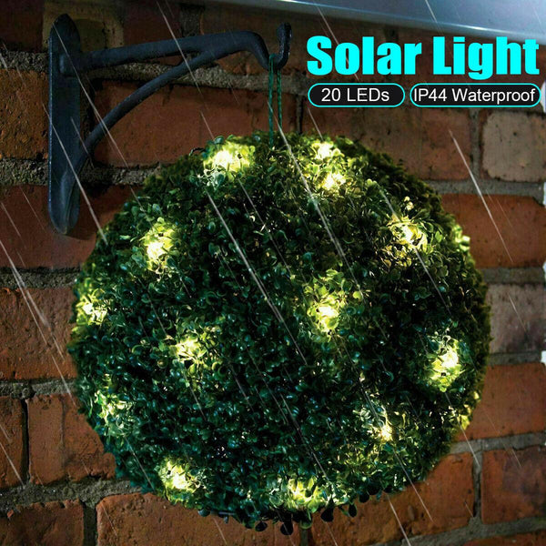 Solar Powered Topiary Ball With 20 LED Lights
