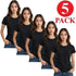 5 Pack Womens Plain Crew Neck T-Shirts