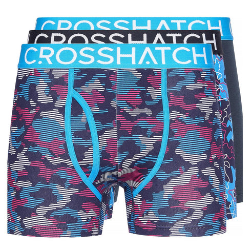 Crosshatch Men's Boxer Shorts Multipack Linamo Blue