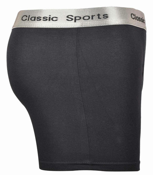 12 Pack Men's Boxer Briefs - Black Cotton Blend - Assorted Waistbands