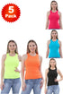5 Pack Womens Polycotton Ribbed Vests