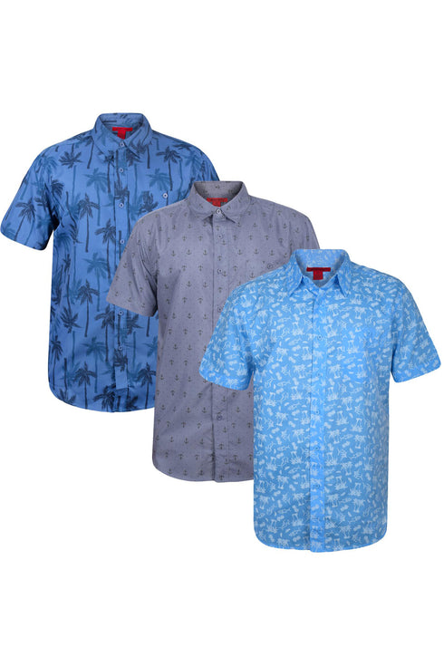 3 Pack Mens Hawaiian Summer Shirts