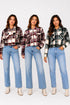 Ladies Collar Checked Jacket