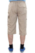 Mens Three Quarter Cotton Cargo Shorts