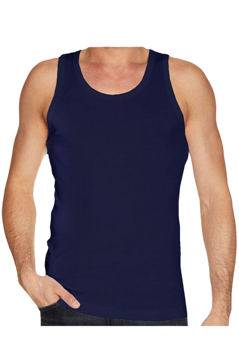 Mens Plain Multicolour Vest Top - 3 Pack