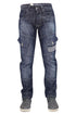 Mens Crosshatch Heavy Duty Cargo Combat Jeans