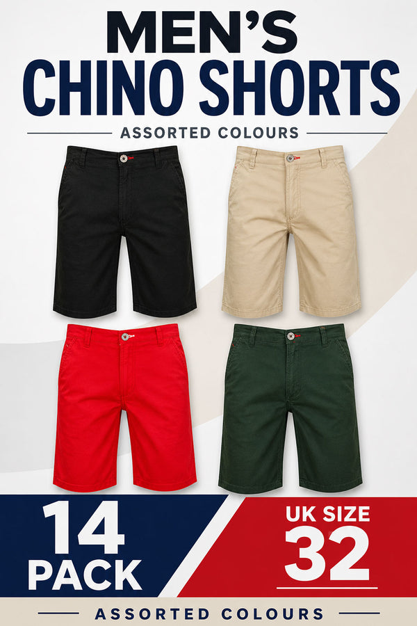 14 Pack Jack South Multi Colours Chino Cotton Shorts UK 32 - From £2.49 Per Unit