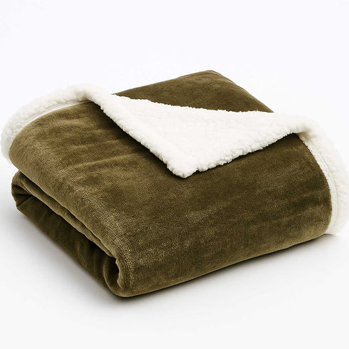 Plain Ultra Soft Sherpa Fleece Blankets – Reversible Plush Throws for Bed, Sofa & Home Decor