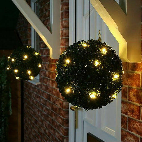 Solar Powered Topiary Ball With 20 LED Lights