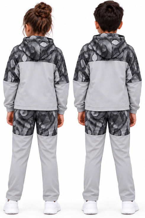 Kid's Printed Tracksuit Set, Hoodie and Joggers