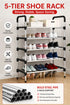 20 Pack Bulk 5-Tier Stainless Steel Shoe Storage Rack - From £3.99 Per Unit