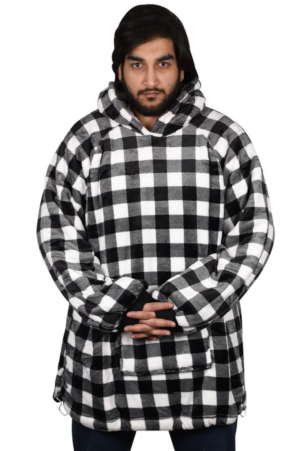Blanket Oversized Hoodie Small Check