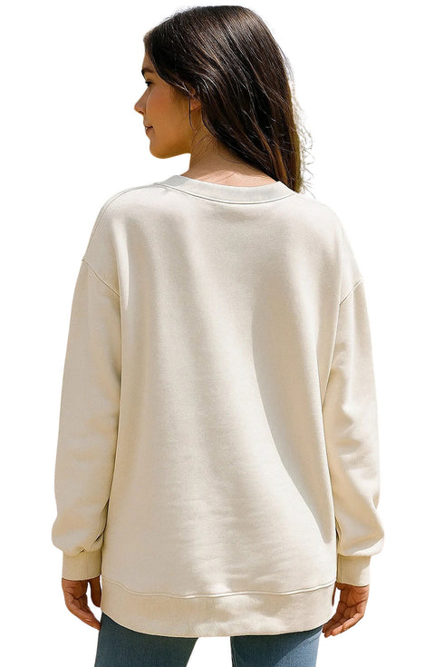 Womens Oversized Printed Sweatshirt – Baggy Comfort Fit, Front Print, Long Sleeve Jumper