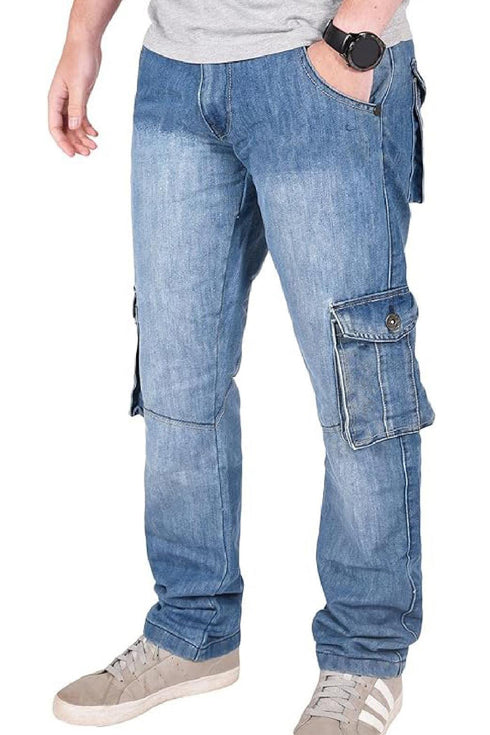 Mens Cargo Combat Denim Jeans - TF260