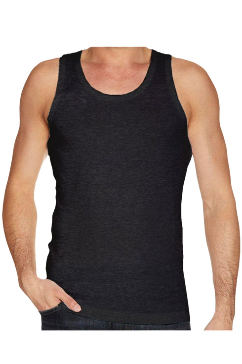 Mens Plain Multicolour Vest Top - 3 Pack