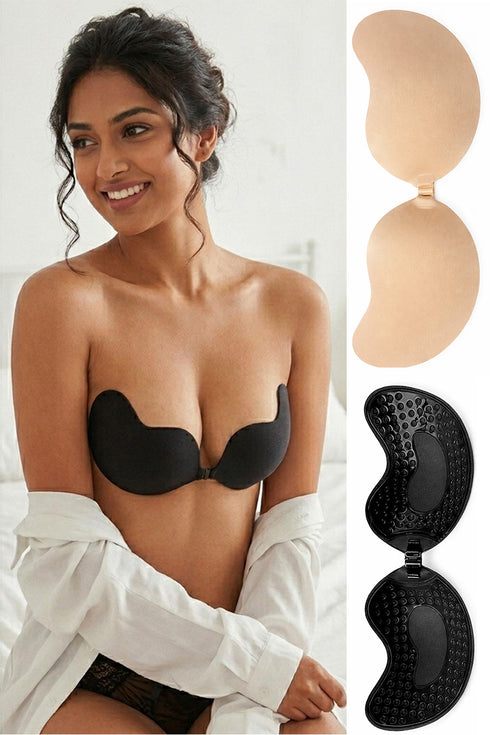2 Pack Strapless Stick-On Bra – Backless Push Up Invisible Bra
