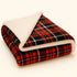 Plaid Sherpa Fleece Blanket | Reversible Sofa & Bed Throw
