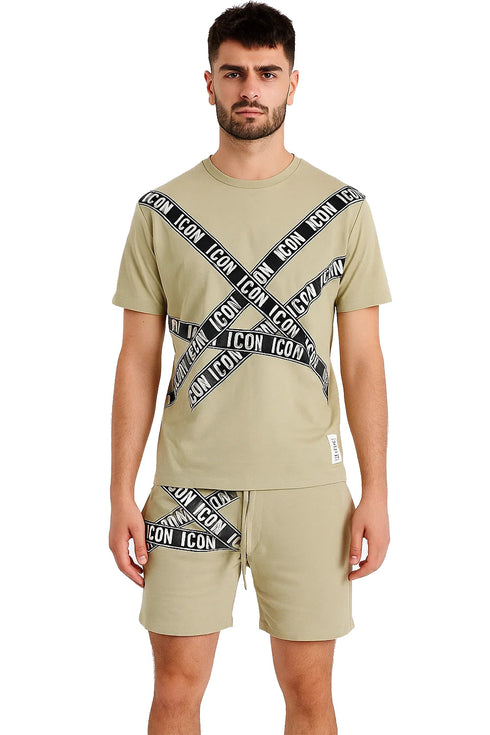 Men's Cotton Blend Shorts Set – Soft Crew Neck Summer Outfit