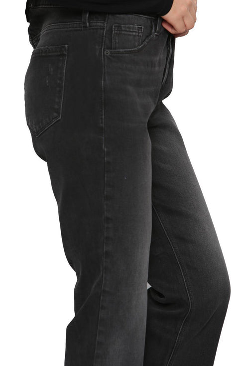 Women’s Black High-Waisted Wide-Leg Cropped Jeans
