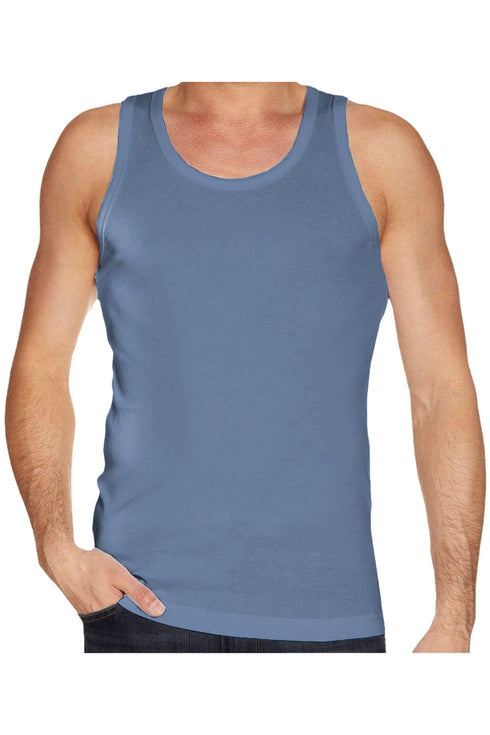Mens Plain Multicolour Vest Top - 3 Pack