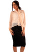 Women's Button-Up Blouse with Lace Shoulders