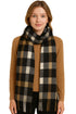 Women’s Checked Winter Scarf – Soft Tartan Blanket Wrap with Tassels
