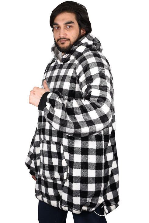 Blanket Oversized Hoodie Small Check