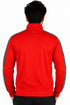 Men’s Red Full Zip Jumper with Contrast Sleeve Tape - L