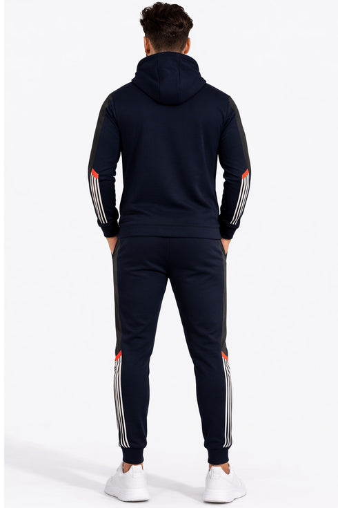 Men’s Slim Fit Tracksuit Set – Zip Hoodie & Joggers with Side Stripe