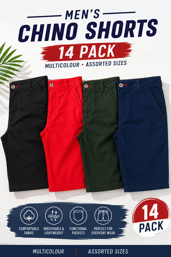 14 Pack Jack South Chino Cotton Shorts Multi Packs & Colours - From £2.49 Per Unit