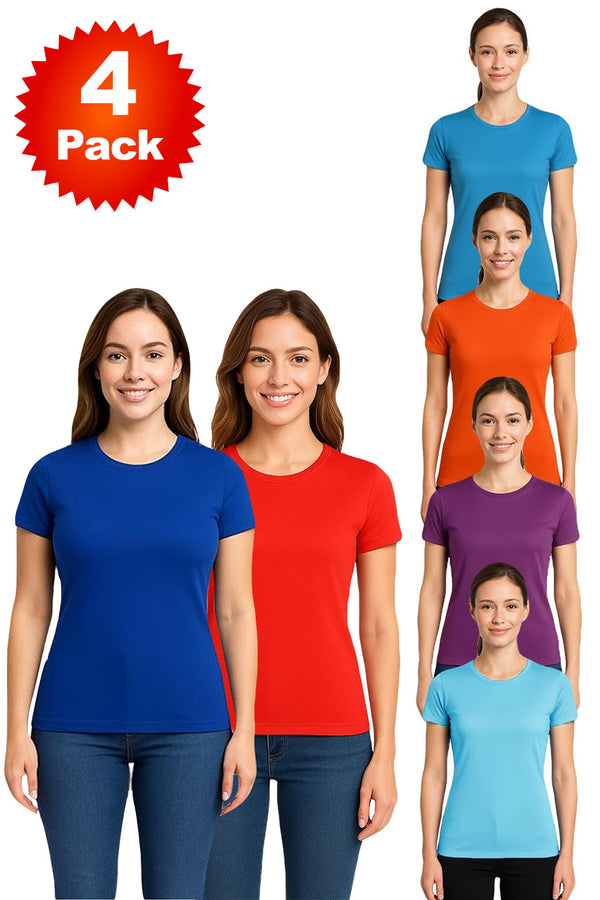 4 Pack Women Breathable Short Sleeve T-Shirts