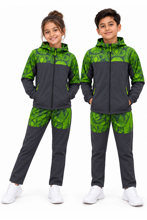 Kid's Printed Tracksuit Set, Hoodie and Joggers