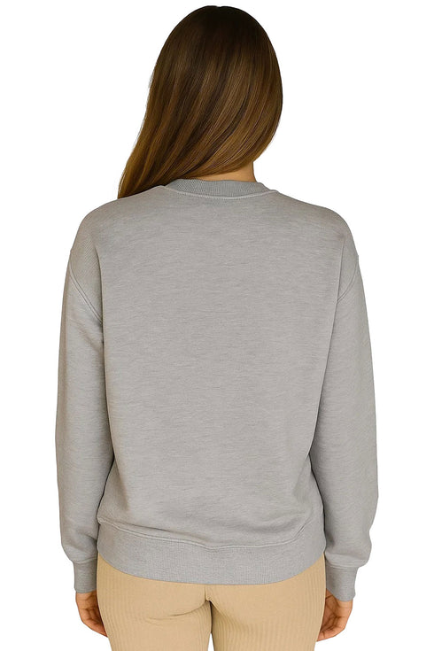 Womens Oversized Printed Sweatshirt – Baggy Comfort Fit, Front Print, Long Sleeve Jumper