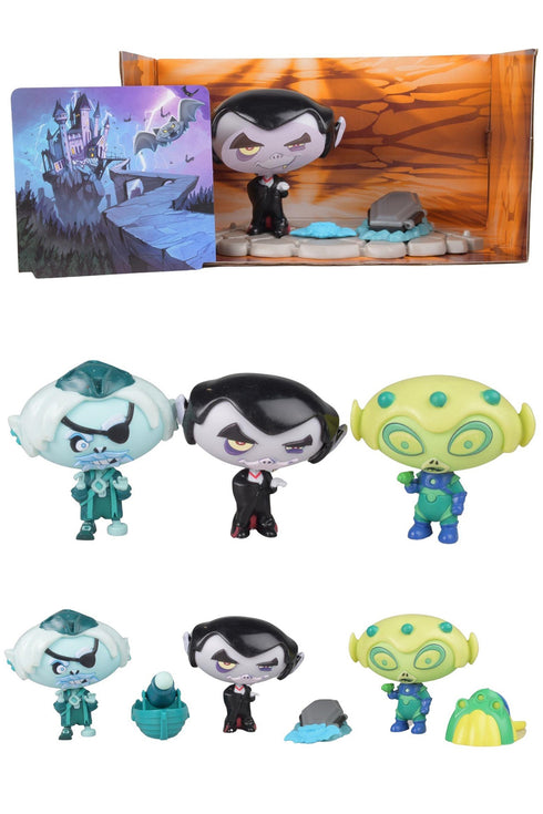 Mega Headz Collectible Monster Toy Sets – 2 Pack & 3 Pack Hideouts Series for Kids