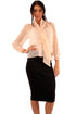 Women's Button-Up Blouse with Lace Shoulders