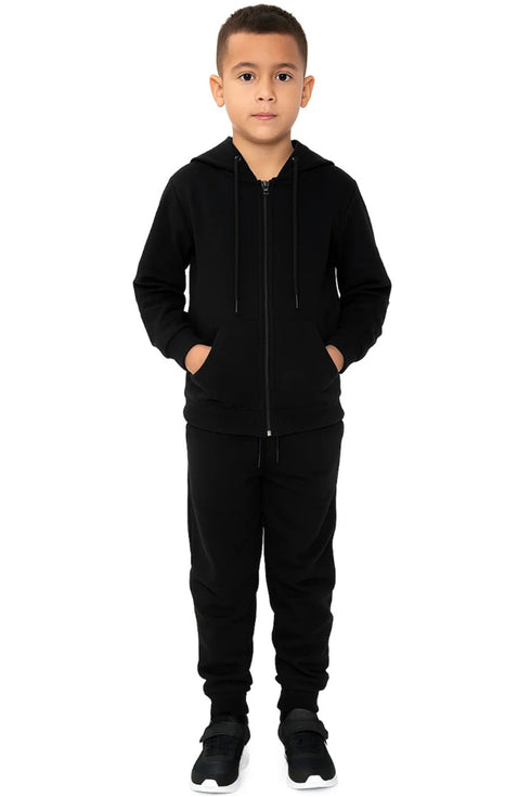 Kids Plain Tracksuit Set With Cords