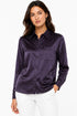 Women’s Purple Long Sleeve Satin Shirt