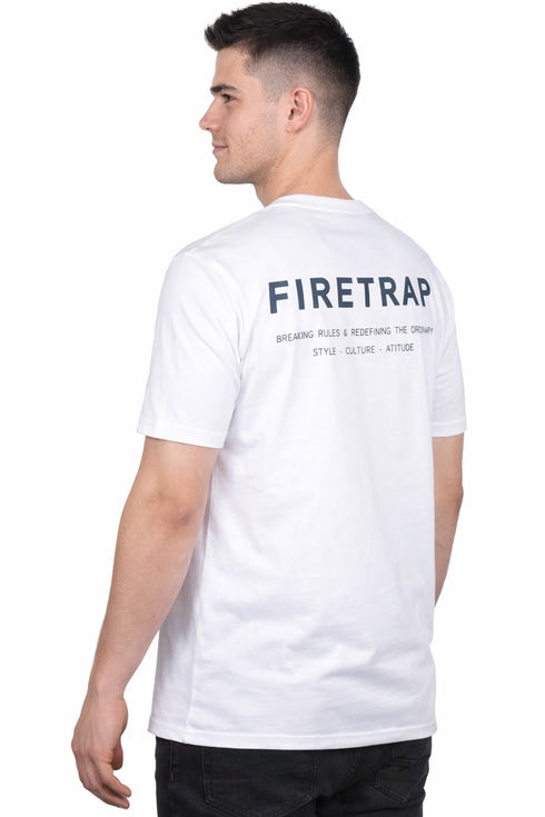 Fire Trap Mens Crew Neck Cotton T-shirt