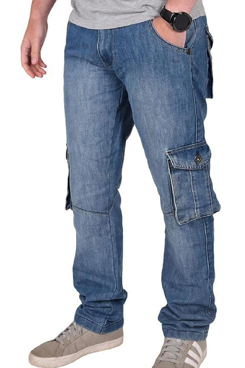 Mens Cargo Combat Denim Jeans - TF260
