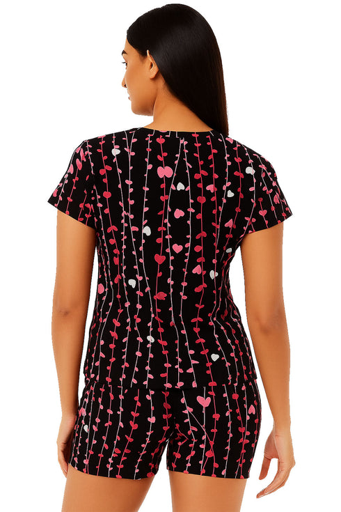 Ladies Short Sleeve Top Short Pajama Set - Pyjama Set