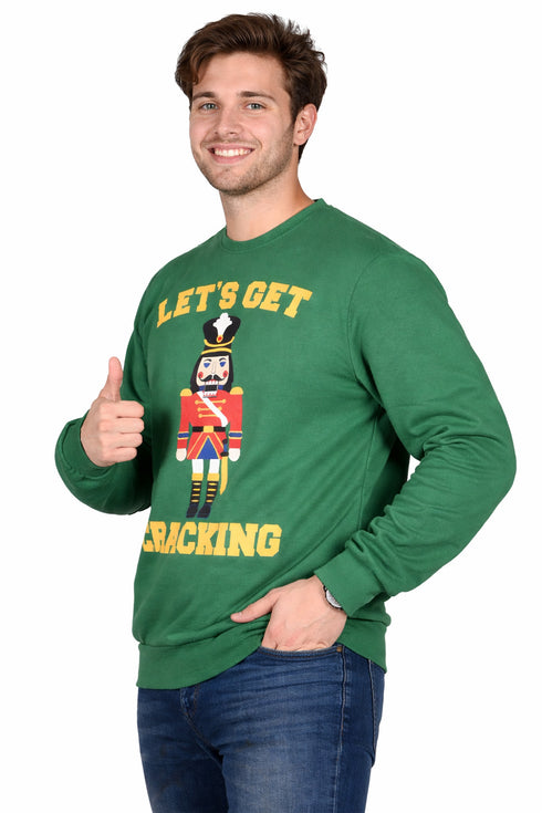 Christmas Fleece Jumper Sweatshirt Cracking