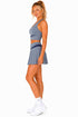 Women’s Pleated Tennis Skirt Set with Racer-back Crop Top
