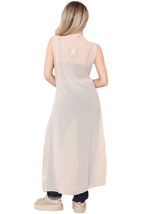 Women’s Sheer Longline Sleeveless Top – Lightweight Cover-Up