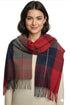 Women’s Checked Winter Scarf – Soft Tartan Blanket Wrap with Tassels