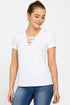 Womens Neck Fitted Drawstring Top