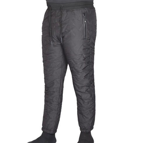 Men’s Winter Jogger Pants – Warm Quilted Insulated Drawstring Trousers with Zipper Pockets